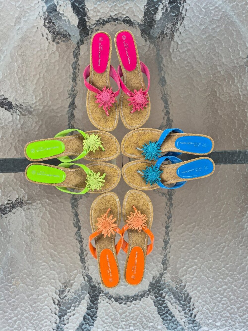 Vintage Y2K No Boundaries Flower Kitten Heel Sandal Lot - 4 pairs Size 10